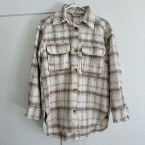 H&M Cream/Brown Plaid Jacket